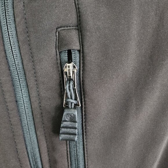 Mens Black Weatherproof Softshell Jacket Full Zip Mock Neck Pockets Stretch M - Picture 6 of 11